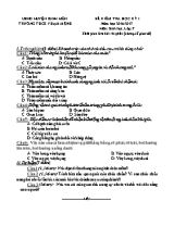 Đề kiểm tra học kì I Sinh học 7 - Năm học 2016-2017 - Trường THCS Phạm Mệnh
